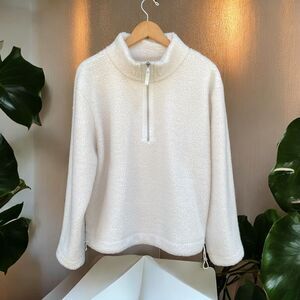 Tommy Bahama Women's Size Large L Selma White Sherpa Quarter Zip Pullover Jacket